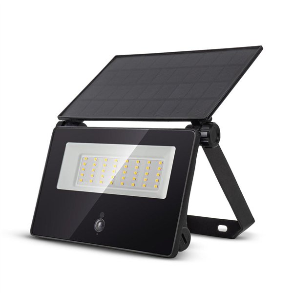 Avide Solar Floodlight 4000K, 2pcs Replaceable Battery, Compact Solar Panel, 1300lm, PIR sensor, with Remote Controller