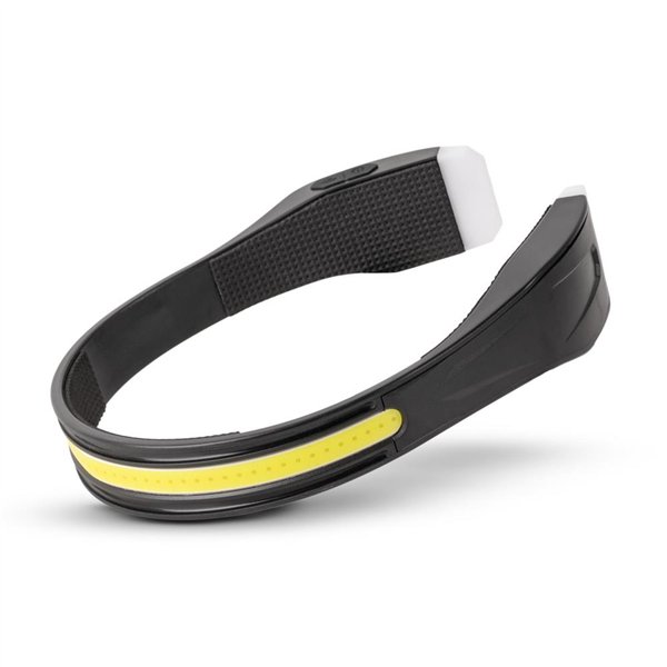 Налобный фонарь Entac (фонарь с налобной лентой) на батарейках, датчик C-LED + красный свет, черный