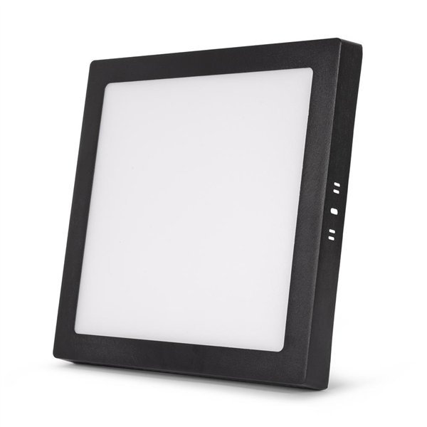 Avide LED Lubinis Šviestuvas, Montuojamas Montuojamas Į Panelę, Kvadratinė, ALU, 24W, CCT, IP44/IP20, Juoda