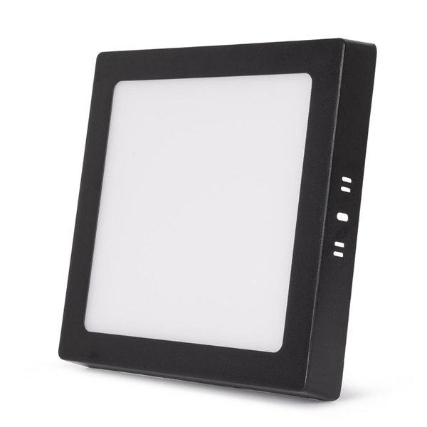 Avide LED Griestu Lampa, Uz Virsmas Montējama Panelis, Kvadrātveida, ALU, 18W, CCT, IP44/IP20, Melna