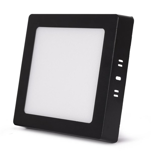 Avide LED Ceiling Lamp Surface Mounted Panel Square ALU 12W CCT IP44/IP20 Black