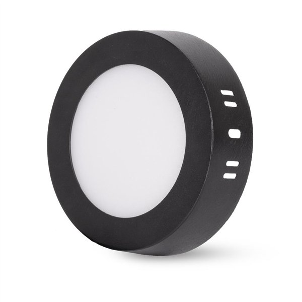 Avide LED Ceiling Lamp Surface Mounted Panel Round ALU 6W CCT IP44/IP20 Black