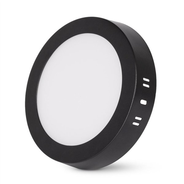 Avide LED Ceiling Lamp Surface Mounted Panel Round ALU 12W CCT IP44/IP20 Black