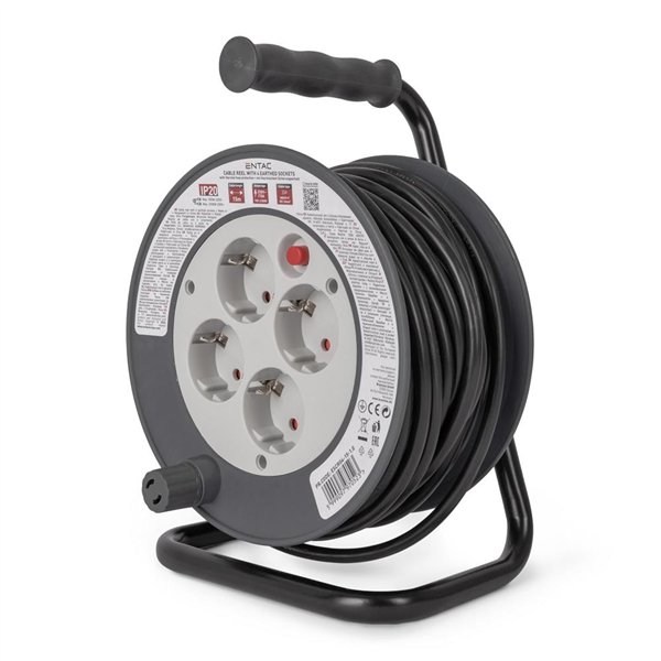Entac Socket Cable Reel 4 Sockets 15m 3G1.0