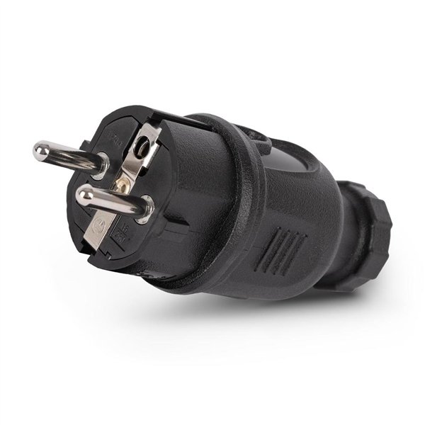 Entac Rewireable IP44 Plug Earthed, Back Entry, Uni-Schuko