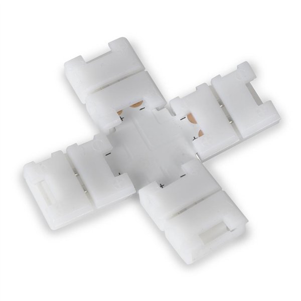 Avide LED-nauha 12-24V X-jakaja juottamaton valkoinen-2-johtiminen 8mm (10 kpl pussi)