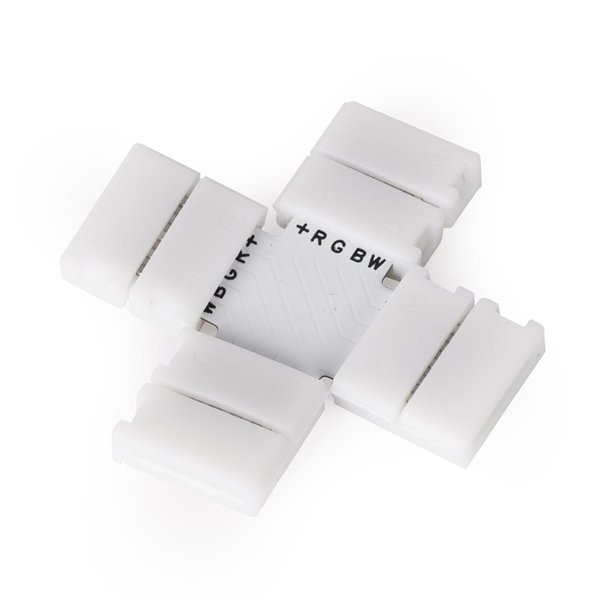 Avide LED juostelė 12-24V X skirstytuvas be litavimo RGB+W-5 laidas 12mm (10 vnt. pakuotėje)