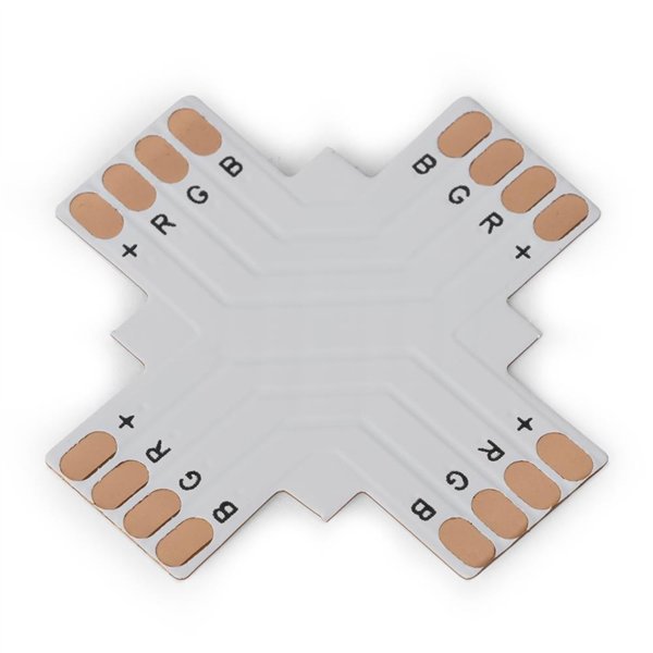 Avide LED lente 12-24V X sadalītājs bezlodēšanas RGB-4 vadi 10mm (10 gab. iepakojumā)