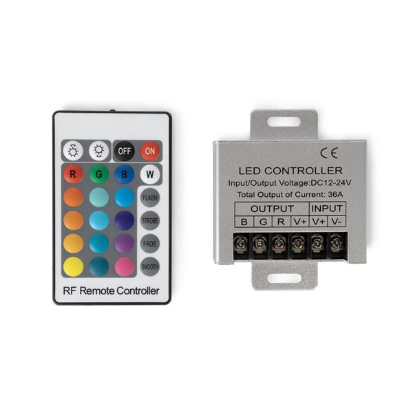 Avide LED Lente 12-24V 150W RGB 24 Taustiņi RF Tālvadības Pults Un Kontrolieris