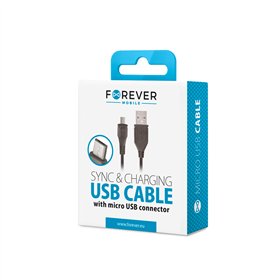 Кабель Forever USB - microUSB 1,0 м 1А черный