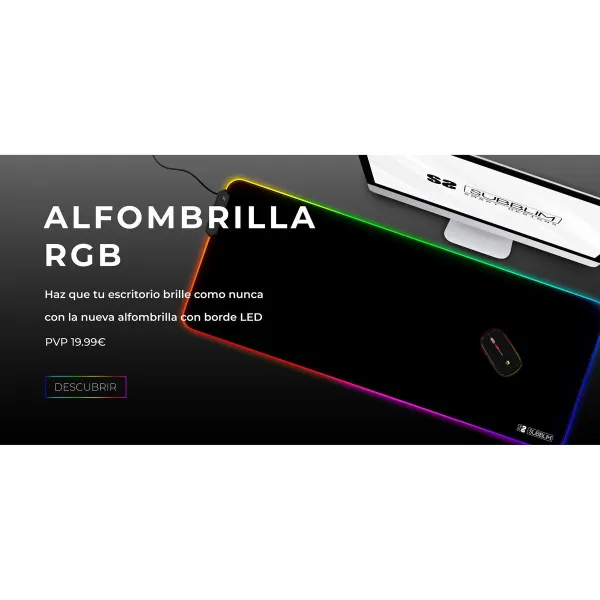 Mouse Mat Subblim SUBMP-02RGB01 Black Multicolour