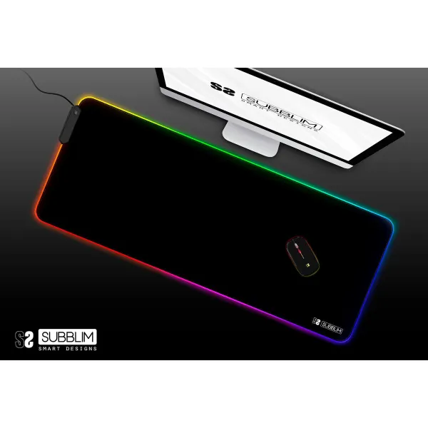 Mouse Mat Subblim SUBMP-02RGB01 Black Multicolour