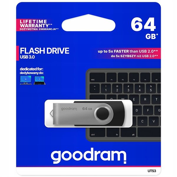 Atmintukas GoodRam UTS3 USB 3.1 Juoda 64 GB