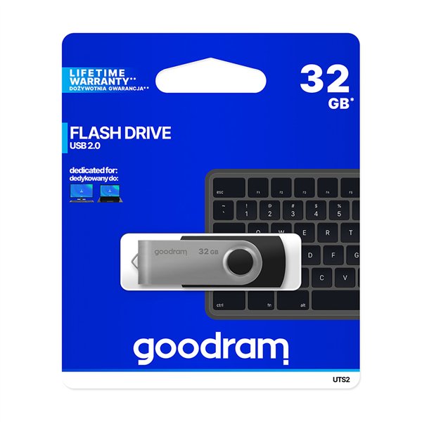 USB Zibatmiņa GoodRam UTS2 Melns Sudrabains 32 GB 5 MB/s-20 MB/s (1 gb.)