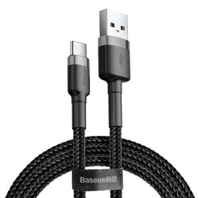 Baseus cable Cafule USB - USB-C 0,5 m 3A gray-black