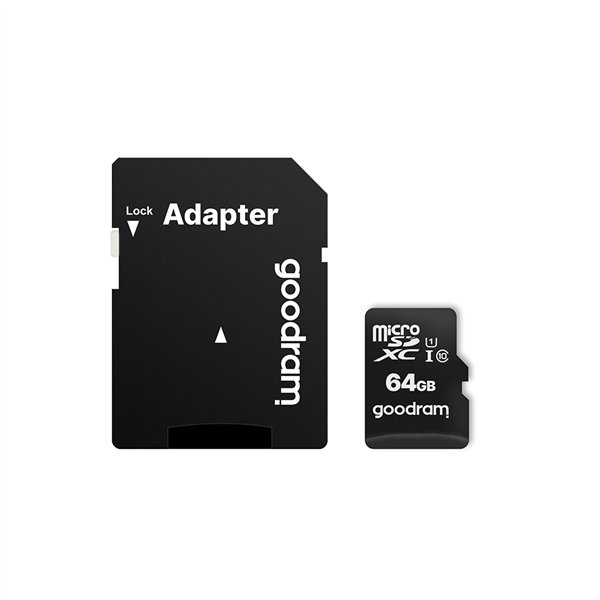 Atminties korta Goodram microSD 64Gb UHS I (class 10) + SD adapter