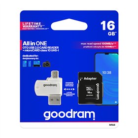 GoodRam memory card 16GB microSDHC cl. 10 UHS-I + adapter + card reader