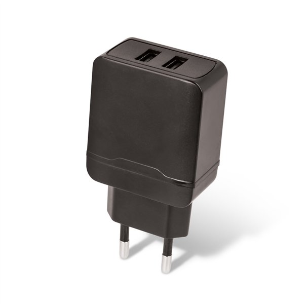 Зарядное устройство Maxlife MXTC-02 2x USB 2.4A черное
