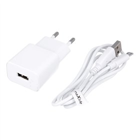 Maxlife MXTC-01 lādētājs 1x USB 2.1A balts + microUSB kabelis