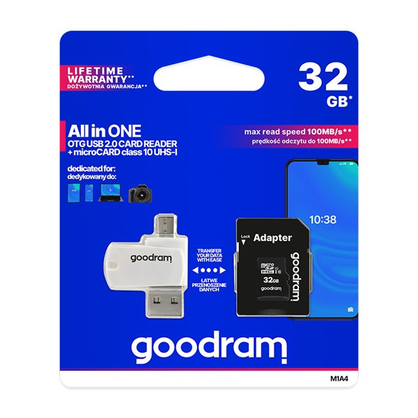 Карта памяти микро SD GoodRam M1A4 All in One 32 GB