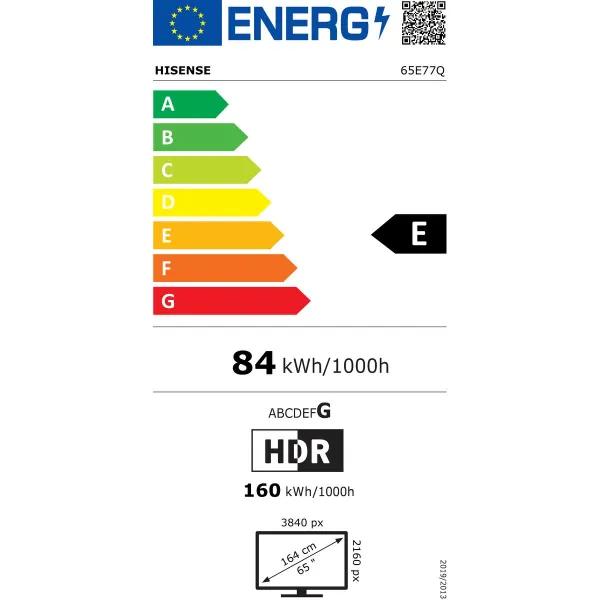 Смарт-ТВ Hisense 65E77Q       65 65" 4K Ultra HD HDR QLED