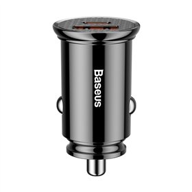 Baseus Circular Plastic QC 3.0 PD car charger 1x USB-C - USB port 30W black