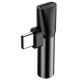 Адаптер Baseus L41 USB-C на USB-C - разъем 3,5 мм, черный