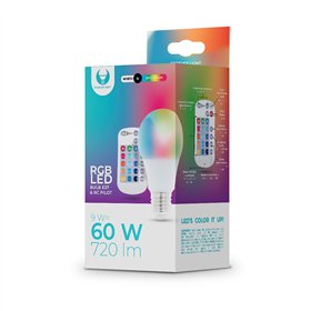 LED Bulb E27 A60 RGB + White 9W + RC Forever Light