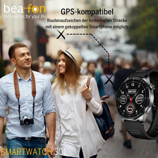 Nutikell beafon WATCH 301 44 mm 1,45" Must