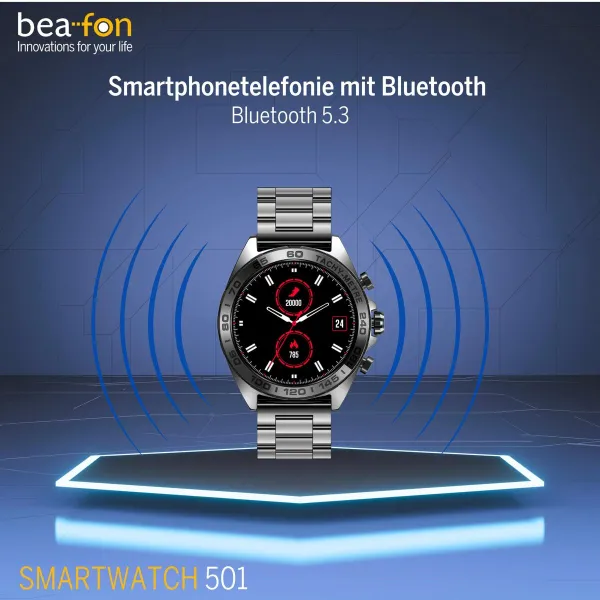 Älykello beafon WATCH 501 1,43" Teräs Mattamusta