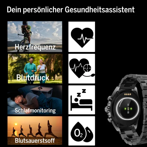 Älykello beafon WATCH 501 1,43" Teräs Mattamusta