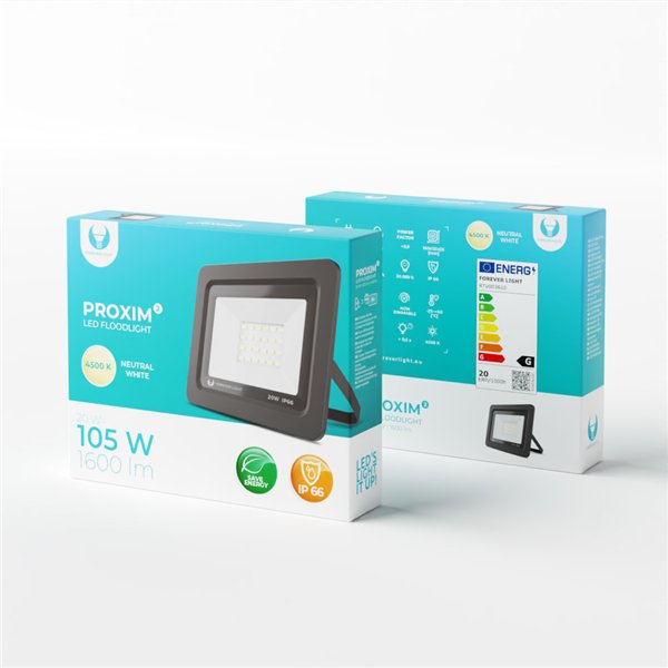LED prožektorius PROXIM II 20W | 4500K | IP66 „Forever Light“