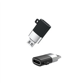 XO-sovitin NB149-C USB-C - microUSB, musta