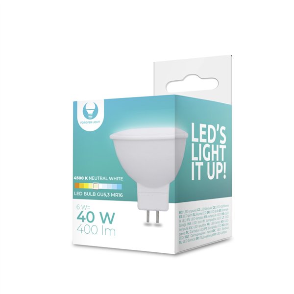 Светодиодная лампа GU5,3 MR16 6 Вт 12 В 4500 К 400 лм Forever Light