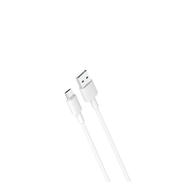 XO laidas NB156 USB - microUSB 1,0 m 2,4A baltas