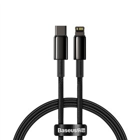  Кабель Baseus Tungsten PD USB-C - Lightning 1,0 м, черный, 20 Вт