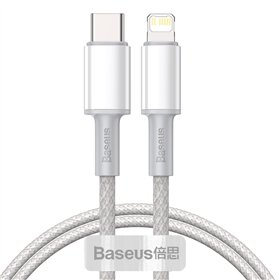 USB cable Baseus High Density Braided PD20W Type-C to Lightning 1.0m white CATLGD-02