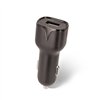 Setty automašīnas lādētājs 1x USB 2,4A melns + USB-C kabelis 1,0 m