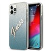 Чехол Guess для iPhone 12 / 12 Pro 6,1 дюйма GUHCP12MPCUGLSBL, синий, с блестками и градиентом