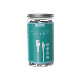 Devia kabelis Kintone V2 EC406 USB - Lightning 1,0 m 2,1A balts komplekts 30 gab.