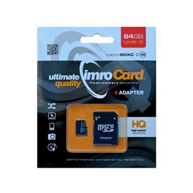 Imro atminties kortelė 64GB microSDXC cl. 10 UHS-3 + adapteris