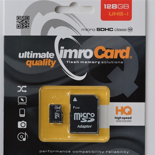 Imro 128GB microSDXC cl. 10 UHS-3 atminties kortelė + adapteris