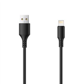 Setty USB-kaapeli - Lightning 1,0 m 2A musta UUSI