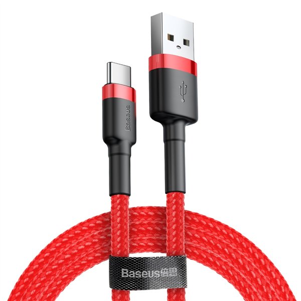 Baseus cable Cafule USB - USB-C 2,0 m 2A red-red