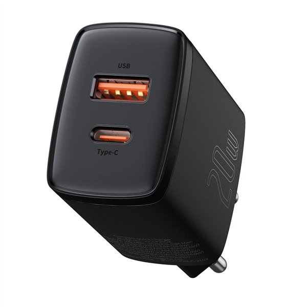 Charger Baseus Compact Quick Charger 20W USB-C/USB-A black CCXJ-B01