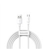 Baseus kabelis Simple Wisdom USB - microUSB 1,5 m 2,1A balts 2 gab.
