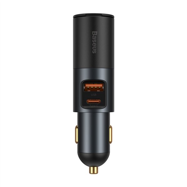 Baseus autolaturi Share Together PD 120W 1x USB 1x USB-C harmaa auton tupakansytytinliitännällä