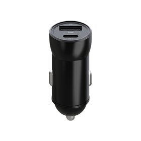 Автомобильное зарядное устройство Maxlife MXCC-04 PD QC 1x USB-C 1x USB 20 Вт, черное