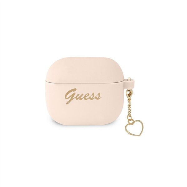 Guess case for Airpods 3 GUA3LSCHSP pink Silicone Heart Charm