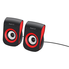 HAVIT datora skaļruņi 2.0 HV-SK599 melni sarkani